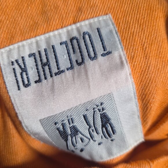 Together Denim Jacket 8 | Vintage 90s Utility Orange Cotton Streetwear Retro - Picture 8 of 8